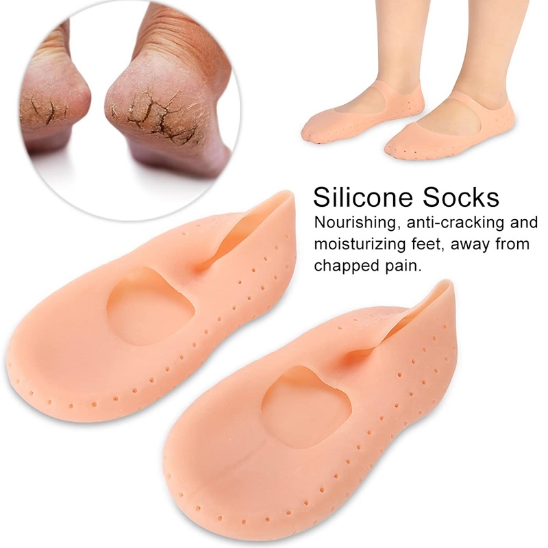 Silicone Soft Aloe Socks Anti Slip Moisturizing Socks Foot Care Protector Tool for Repairing Cracked Heel