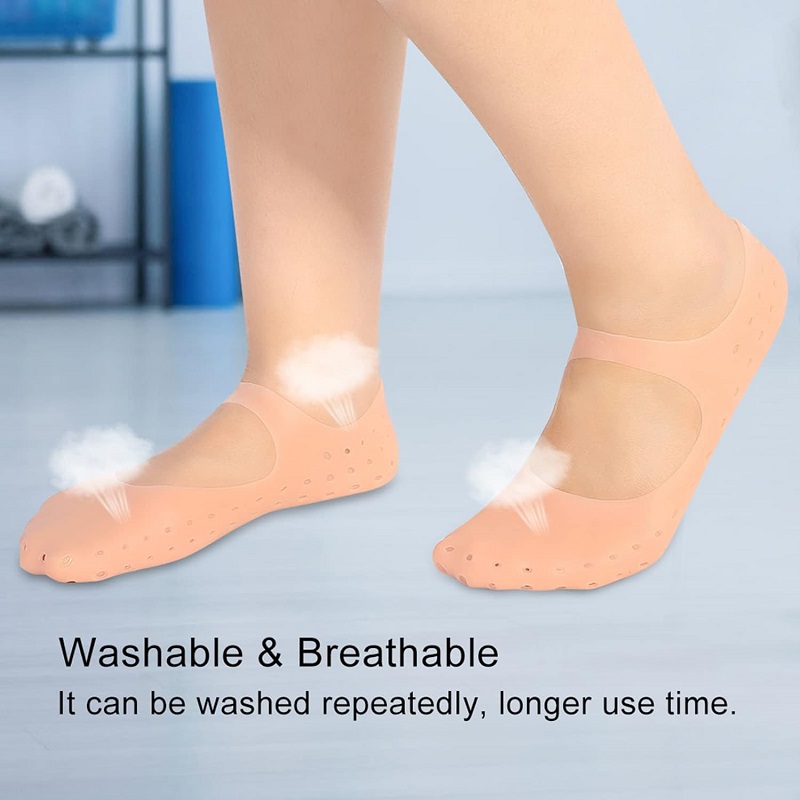 Silicone Soft Aloe Socks Anti Slip Moisturizing Socks Foot Care Protector Tool for Repairing Cracked Heel