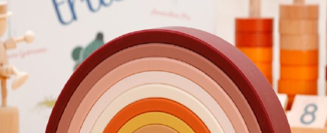 Silicone Stacking Rainbow Silicone Baby Stacking Toys Rainbow Stacked Preschool Baby Toys