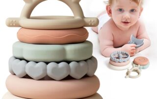 Stacks of Circles Soft Teething Toy Educational Learning Baby Toy Stacking Ring Toys for Babies