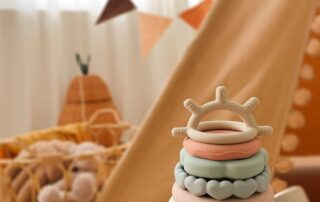 Stacks of Circles Soft Teething Toy Educational Learning Baby Toy Stacking Ring Toys for Babies