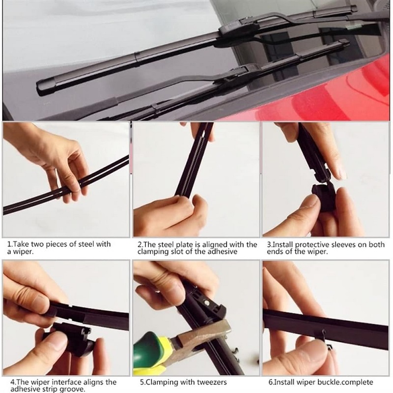 Vehicle wiper Universal Auto Vehicle Insert Soft Rubber Strip For Frameless Wiper Windscreen Rubber Tool