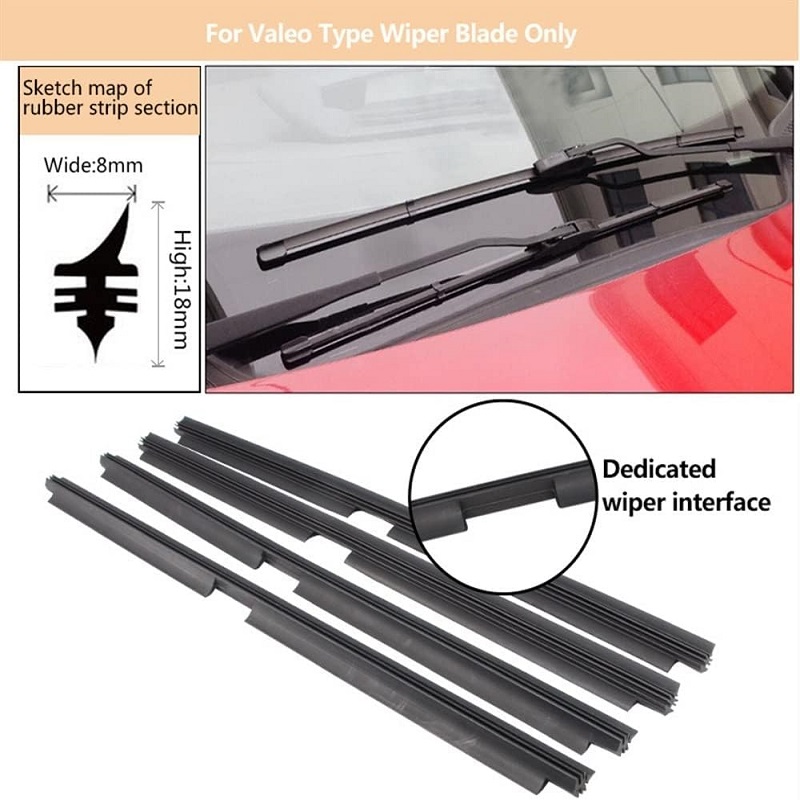 Vehicle wiper Universal Auto Vehicle Insert Soft Rubber Strip For Frameless Wiper Windscreen Rubber Tool