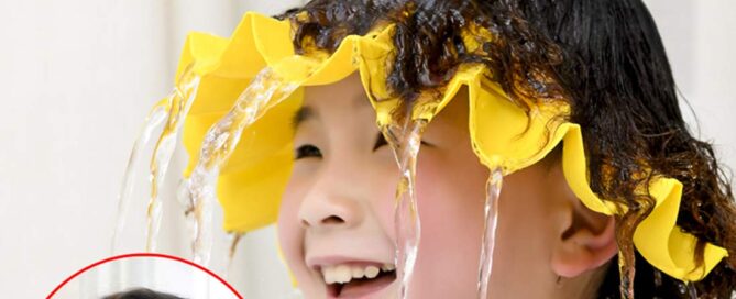 Baby Shower Cap Shower hat for Shampoo Bath Silicone Adjustable Washing Hair