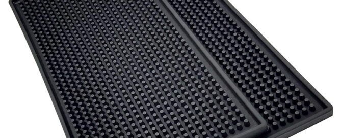 Bar Service Mat Black Salon Barber Work Station Mat Anti-Slip Flexible Rubber Work Mat for Clippers