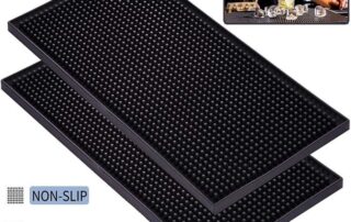 Bar Service Mat Black Salon Barber Work Station Mat Anti-Slip Flexible Rubber Work Mat for Clippers