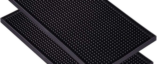 Bar Service Mat Black Salon Barber Work Station Mat Anti-Slip Flexible Rubber Work Mat for Clippers