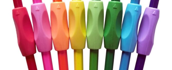 Foam Rubber Shaping Tools Ergonomic Pencil Grips Silicone Kids Handwriting Pen Grips with 3 Concaves