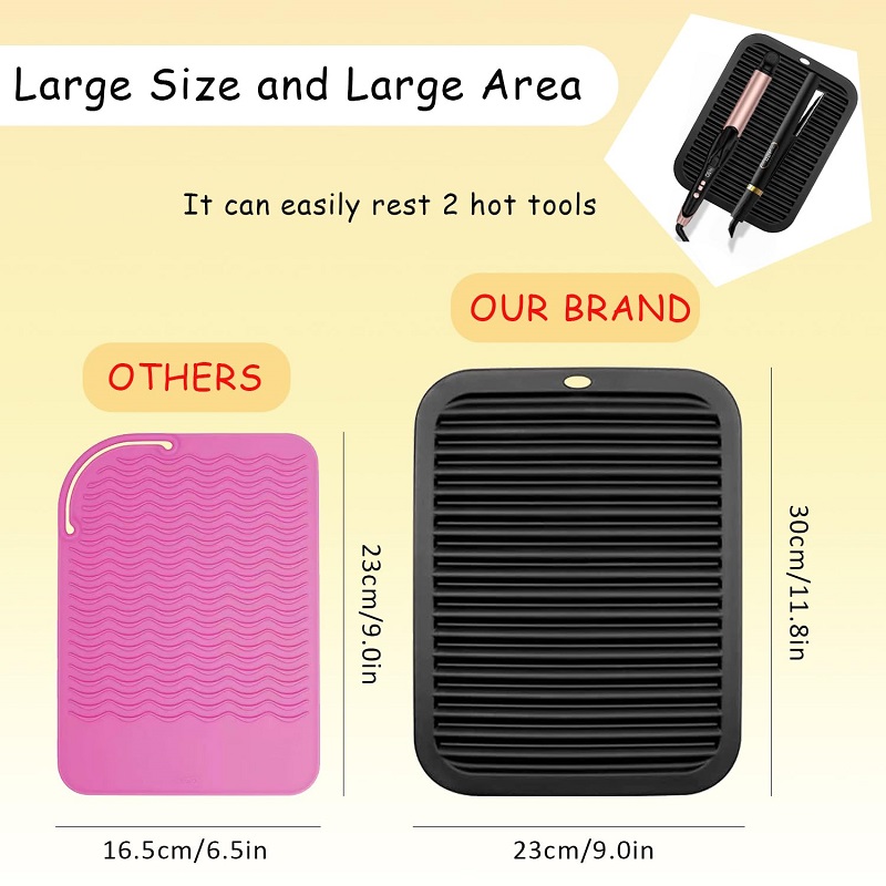 Large Silicone Heat Resistant Mat Hot Hair Tools Mat for Iron Portable Hot Pad Cover