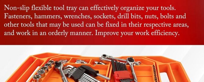 Non-Slip Flexible Tool Tray Silicone Rubber Tools Organizer Non Slip Tool Holder Tray