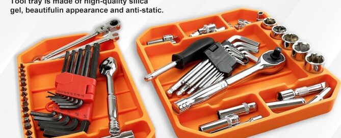 Non-Slip Flexible Tool Tray Silicone Rubber Tools Organizer Non Slip Tool Holder Tray