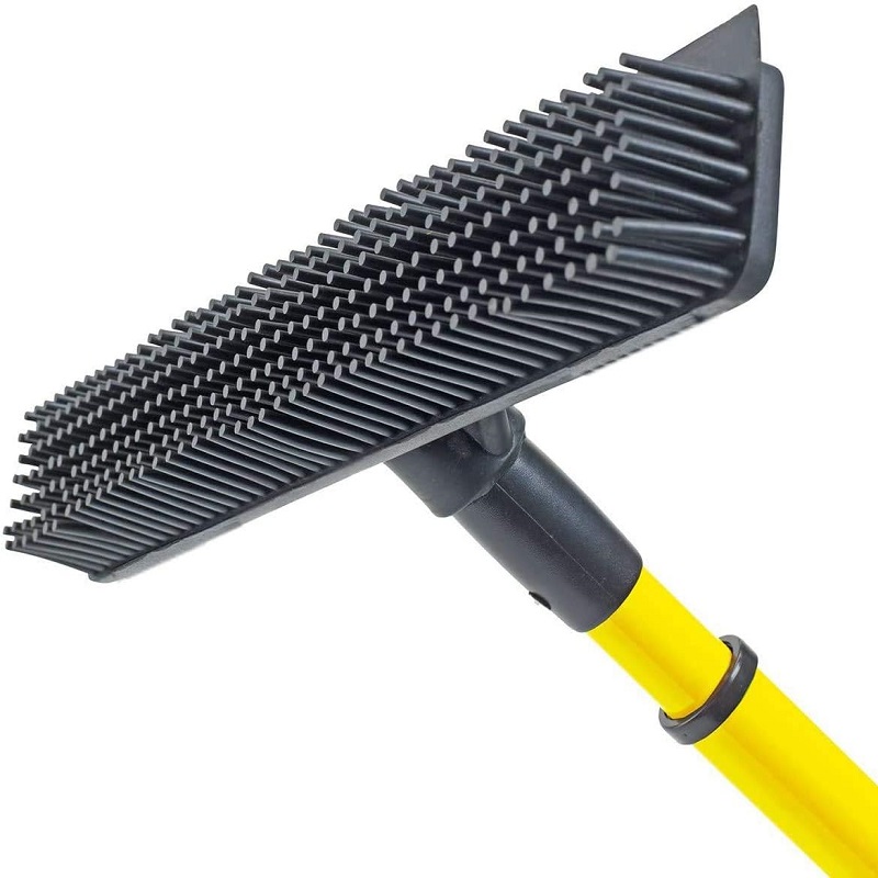 Notched Rubber Squeegee Rubber Broom Carpet Rake Silicone Squeegee for Removing Duster Windows Cleaning