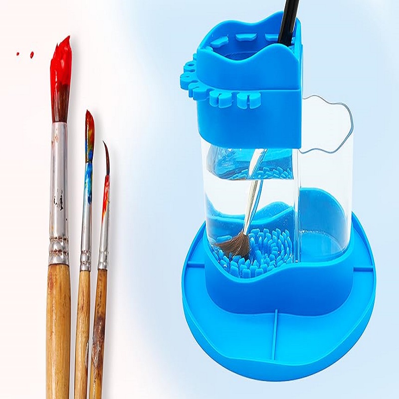 Paint Brush Cleaner Rinse Cup All-in-one Silicone Paint Water Cup with Paint Brush Holder