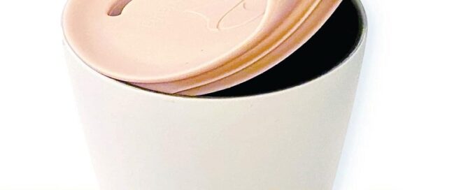 Reusable Coffee Cup Silicone Lid Dishwasher-Safe Ceramic Travel Mug Lid Keeps Hot Cups