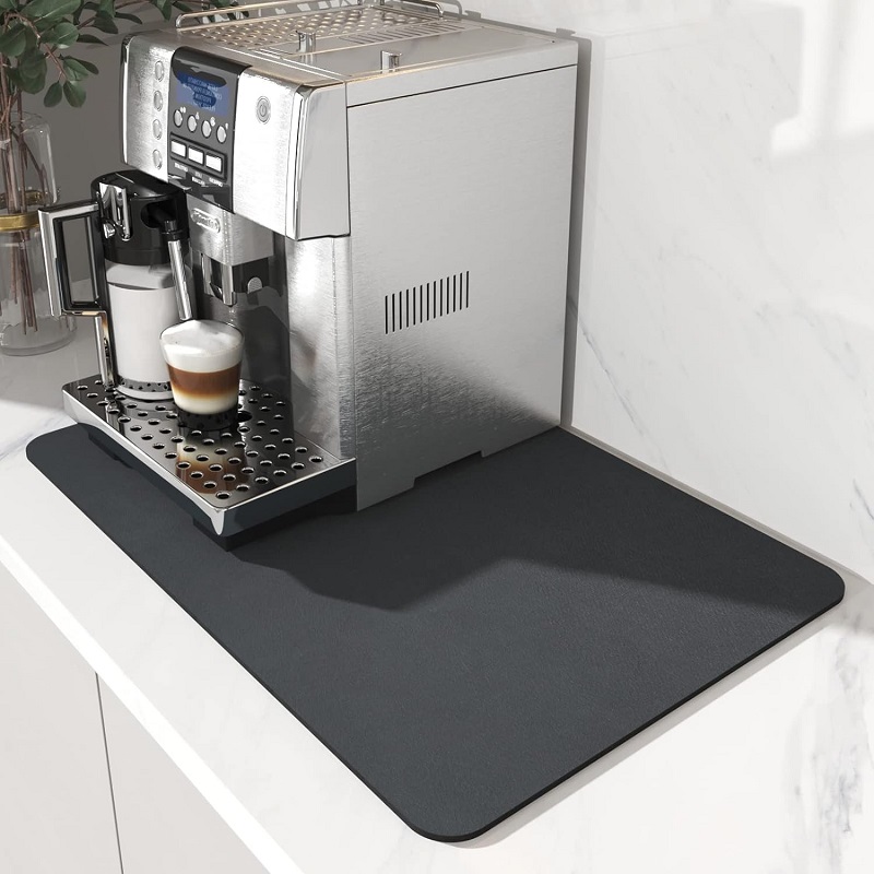 Rubber Coffee Mat Rubber Backed Absorbent Dish Drying Mat Coffee Machine Mat