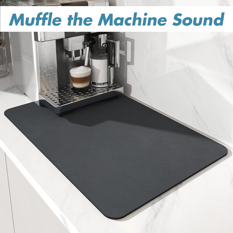 Rubber Coffee Mat Rubber Backed Absorbent Dish Drying Mat Coffee Machine Mat