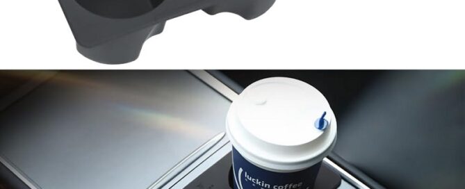 Silicone Center Console Cup Holder for Tesla Black Sucking Cup Holder Shockproof Silicone Water Cup Clip