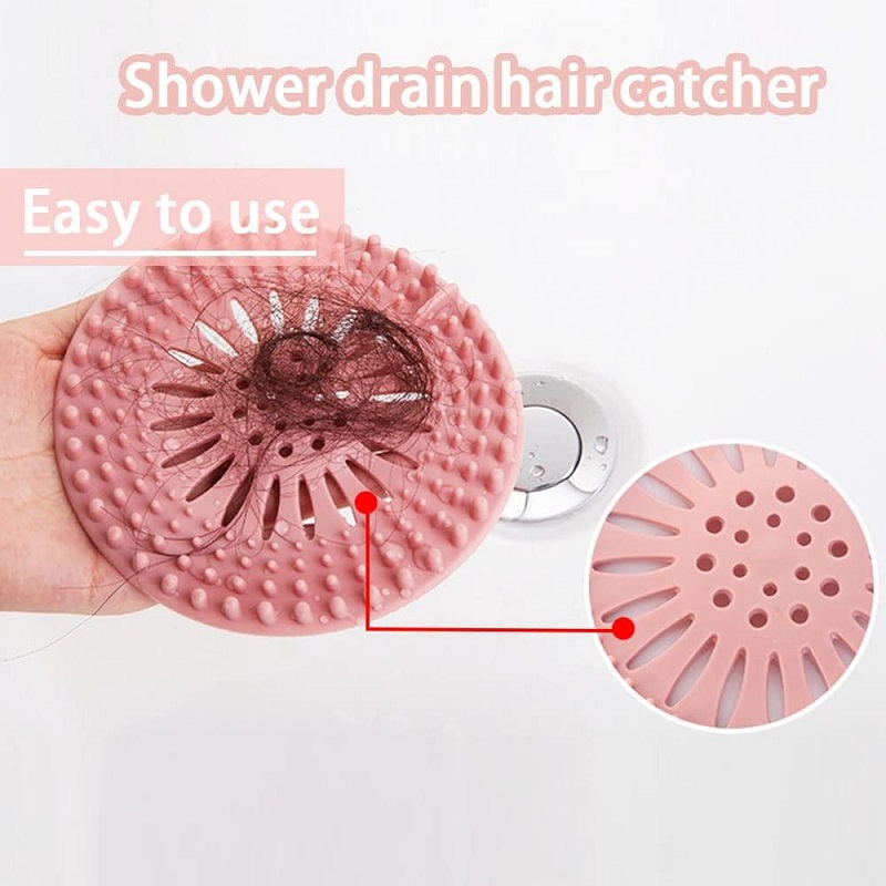 Silicone Hair Catcher Silicone Hair Stopper Shower Drain Covers with Suction Cups