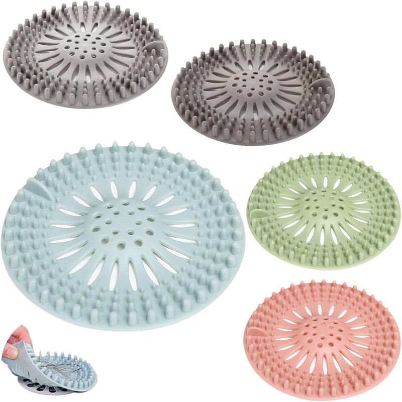 Silicone Hair Catcher Silicone Hair Stopper Shower Drain Covers with Suction Cups