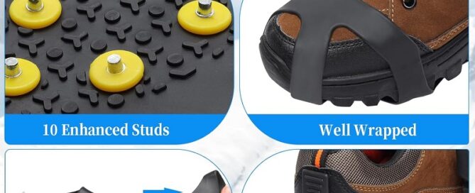 Silicone Ice Cleats for Boots Shoes Snow Grips Traction Cleats Silicone Snow Grippers for Boots