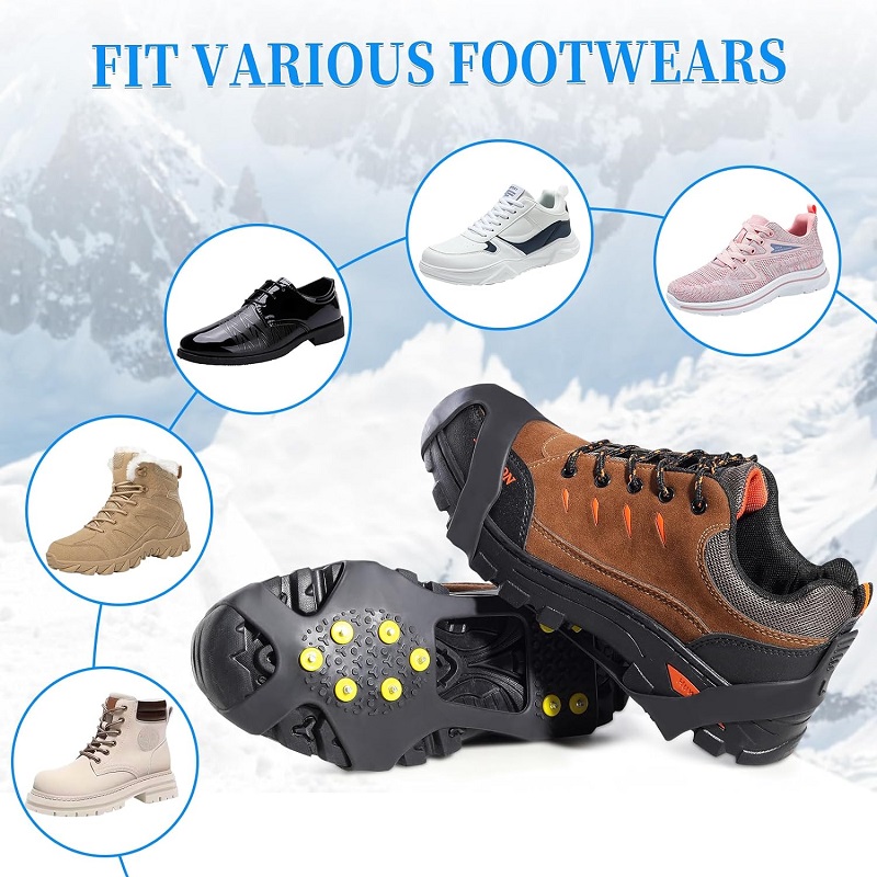 Silicone Ice Cleats for Boots Shoes Snow Grips Traction Cleats Silicone Snow Grippers for Boots