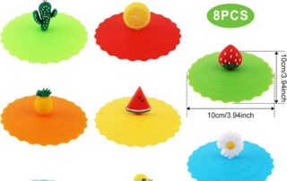 Silicone Mug Lid Cover Colorful Anti-Dust Silicone Mug Cover Cute Reusable Silicone Lids