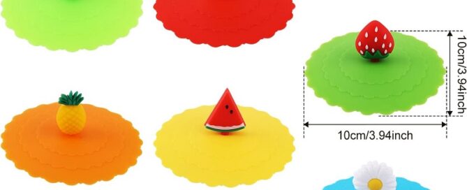 Silicone Mug Lid Cover Colorful Anti-Dust Silicone Mug Cover Cute Reusable Silicone Lids