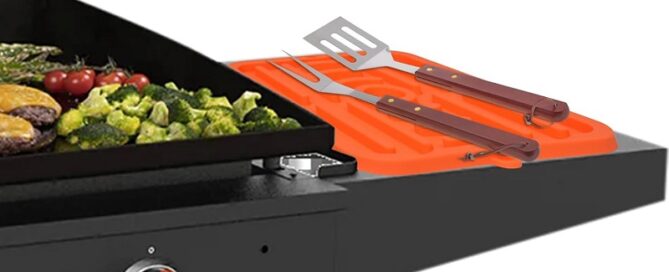Silicone Side Shelf Mat and griddle Spatula Mat Heat-resistant Silicone Mats Holds Multiple Tools