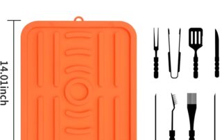 Silicone Side Shelf Mat and griddle Spatula Mat Heat-resistant Silicone Mats Holds Multiple Tools