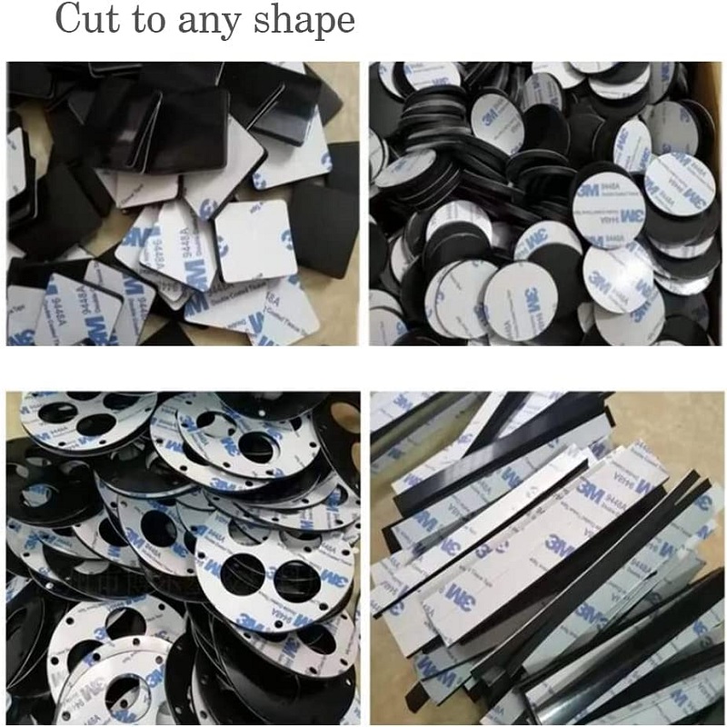 Adhesive Silicone Rubber Strips Solid Rubber Sheet Rolls Pad Strips for Gaskets DIY Material