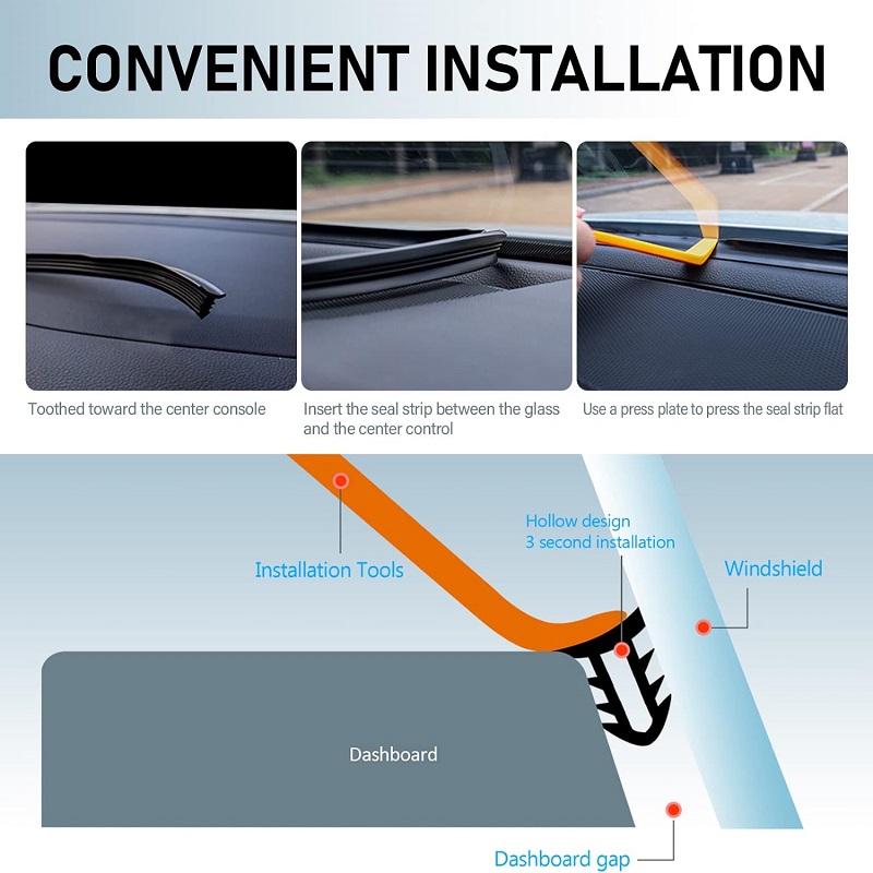 Car Dashboard Seal Strip Tool Station Door Rubber Seal Universal Waterproof Draft Seal Strip