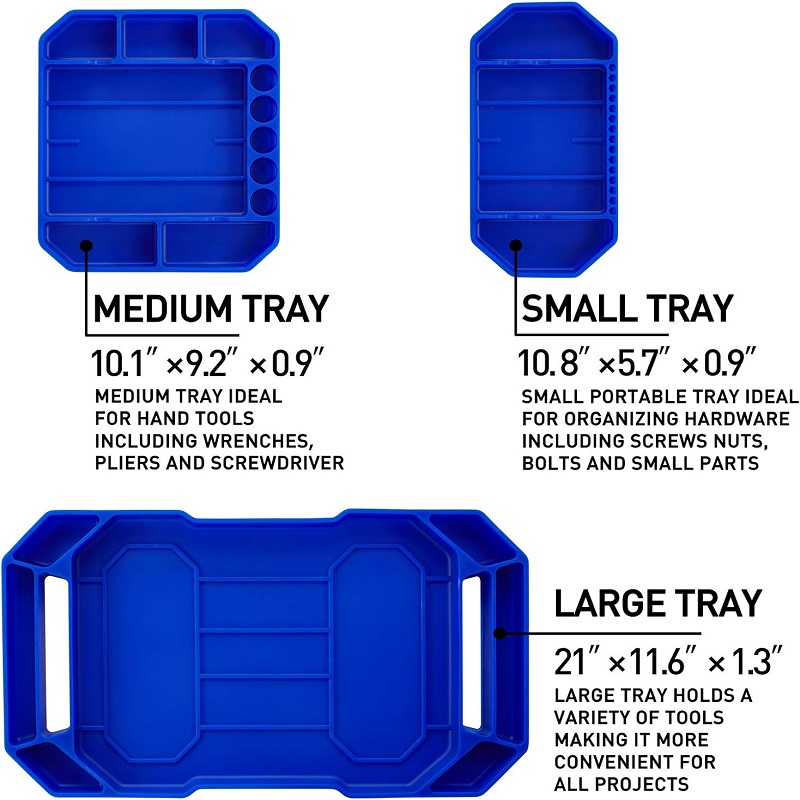 Rubber Socket Holders Large Non-Slip Flexible Tool Tray Tool Organizer Storage Holder Grip Mats