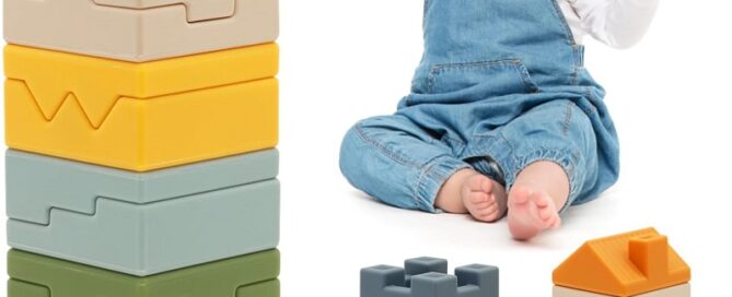 Silicone Soft Building Blocks Stacking Blocks Sensory Squeeze Baby Teething Toys