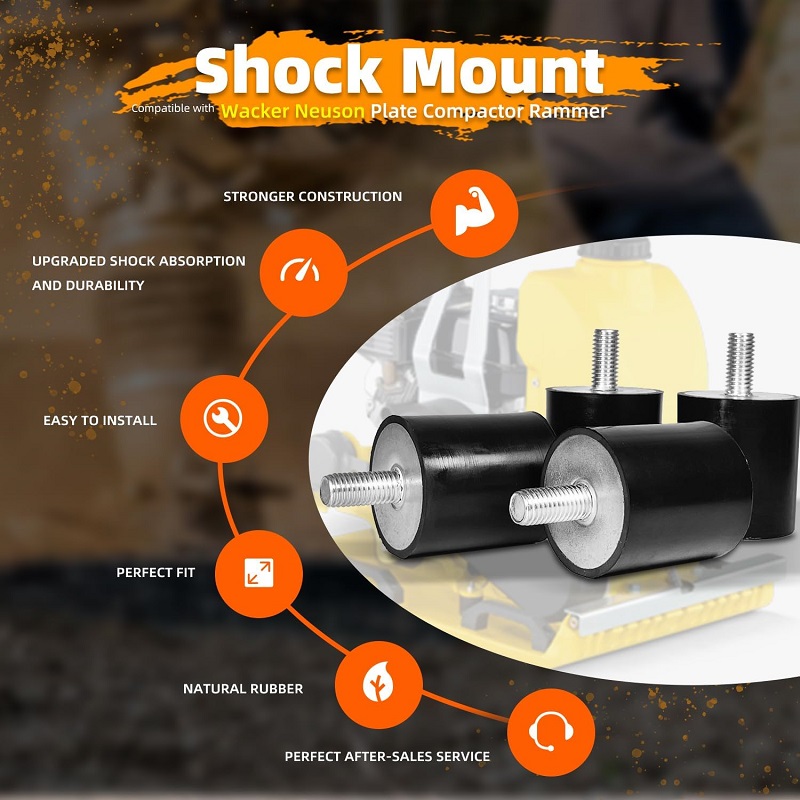 Wacker Plate Rubber Tamper Rubber Shock Mount Compatible with Wacker Neuson Plate Compactor Rammer