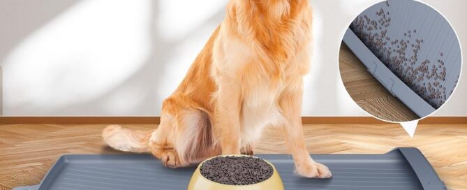 Silicone Pet Feeding Mats Anti-Slip Waterproof High Raised Edge to Spills Protects Floors