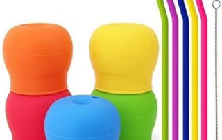 Silicone Sippy Straw Cup Lids Spill-proof Stretches to Cover Tumblers