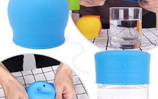 Silicone Sippy Straw Cup Lids Spill-proof Stretches to Cover Tumblers