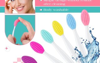 Silicone Smoothing Tool Double-Sided Silicone Exfoliating Lip Brush Silicone Face Lips Cleaning Tool