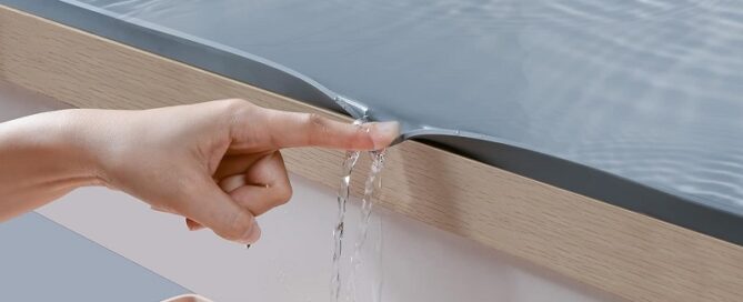 Sink Mats for the Kitchen Waterproof Silicone Under Kitchen Sink Liner Mat Thick Sink Rubber Mat with Lip