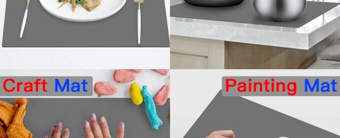 Thick Silicone Mats for Kitchen Counter Non-Slip Waterproof Large Countertop Protector Mat Heat Resistant