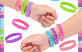 Building Block Bracelets for Kids Stretchy Rubber Wristbands Colorful Silicone Brick Bracelets