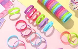 Building Block Bracelets for Kids Stretchy Rubber Wristbands Colorful Silicone Brick Bracelets