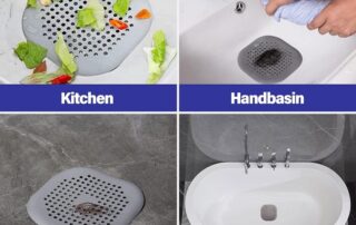 Drain Hair Catcher Silicone Hair Stopper with Suction Cup Square Shower Drain Cover