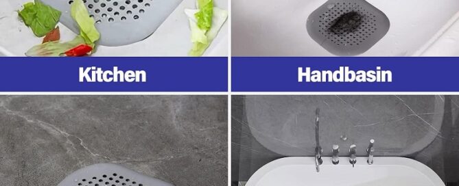 Drain Hair Catcher Silicone Hair Stopper with Suction Cup Square Shower Drain Cover