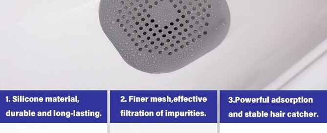 Drain Hair Catcher Silicone Hair Stopper with Suction Cup Square Shower Drain Cover