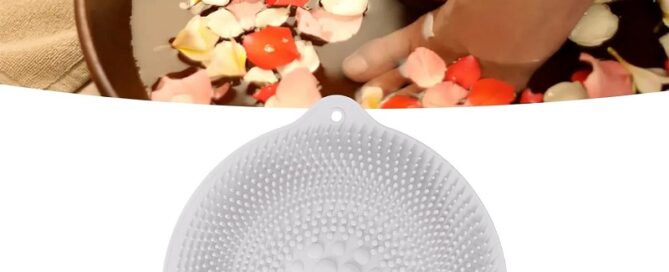 Foot Scrubber Shower Mat with Pumice Feet Scrub Stone Natural Rubber Foot Bath Mat