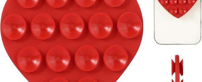 Heart Shape Double-Sided Phone Suction Holder Multi-Purpose Silicone Suction Cup Phone Mount