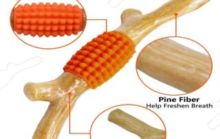 Rubber Granules Sleeve Dog Chew Toy for Chewers Rubber Teething Stick Cover