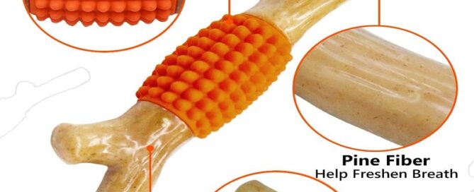 Rubber Granules Sleeve Dog Chew Toy for Chewers Rubber Teething Stick Cover