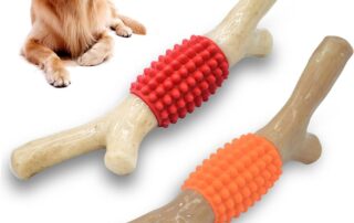 Rubber Granules Sleeve Dog Chew Toy for Chewers Rubber Teething Stick Cover